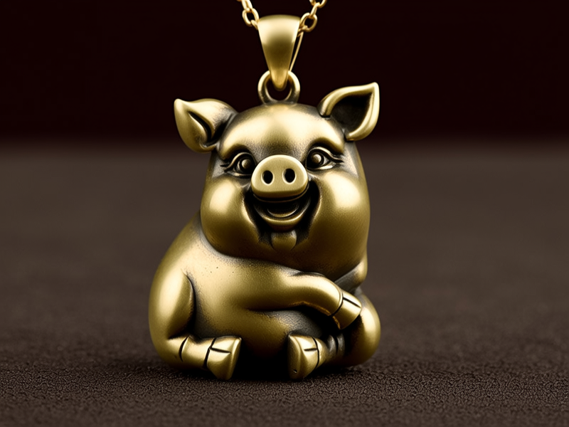 黄金属相猪吊坠图片